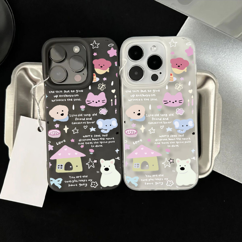 🔥GOOD🔥เคสโทรศัพท์การ์ตูน Matte น้ำแข็ง ฝาครอบโทรศัพท์นุ่ม Iphone 17 16 15 14 13 12 11 Pro Max X Xr Xs Max 7 8 Plus