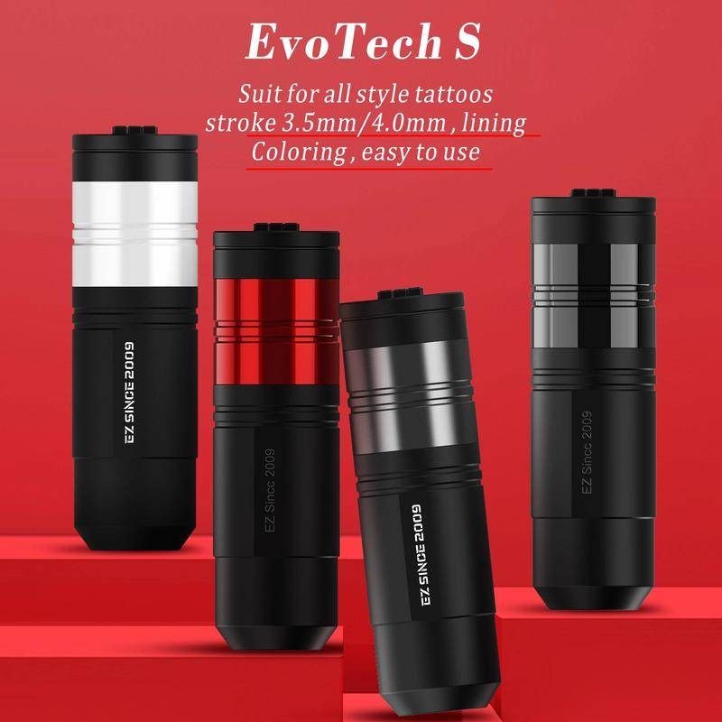 Ez Evotech S แบตเตอรี่ไร้สายเครื่องสักปากกา 3.5 มม./4.0 มม.จังหวะ Ez ชิปอัจฉริยะ Ez ที่กําหนดเองมอเตอร์สวิส