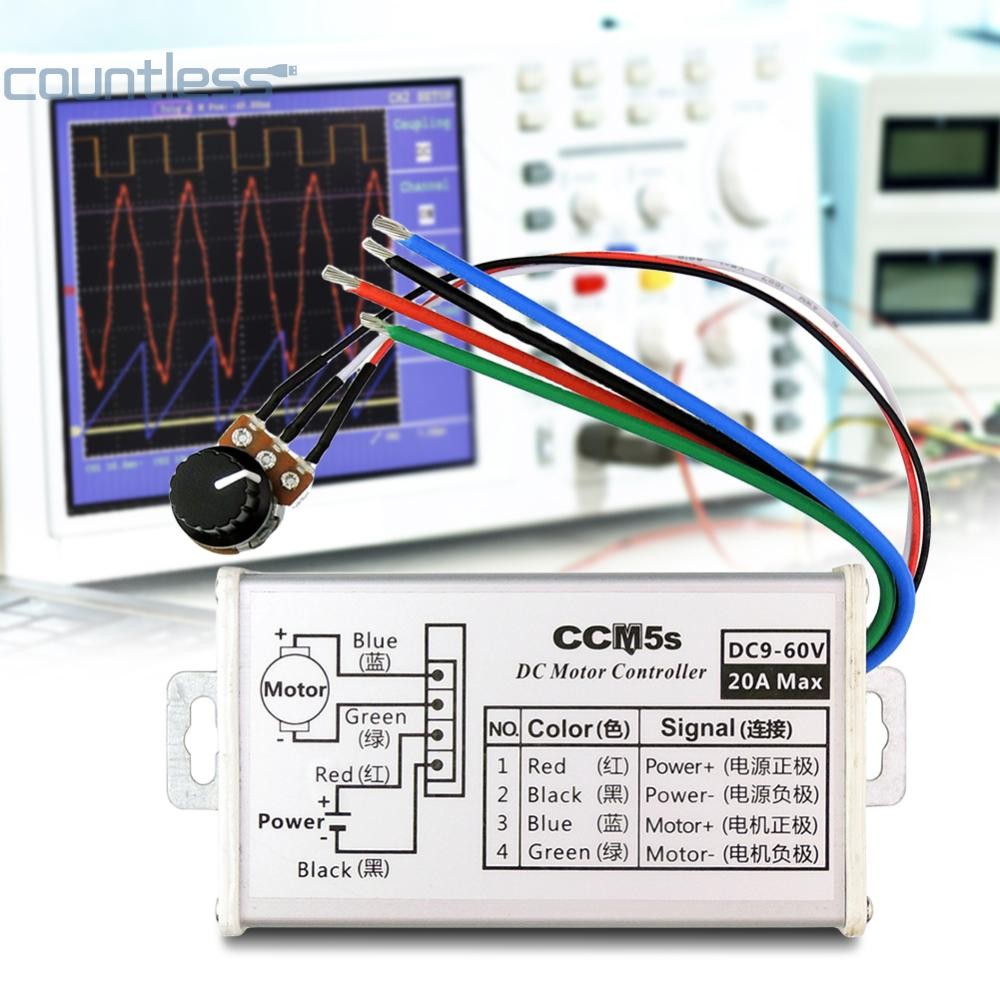 Stepless PWM DC Motor Driver Speed Controller DC 9-60V DC Motor Controller [counterless.th]