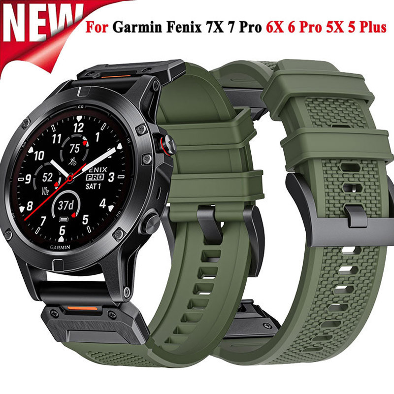 22 มม.26 มม.สายคล้องคอซิลิโคนสําหรับนาฬิกา Garmin Fenix 7X 7 Pro Solar/6X 6 Sapphire 5 5X Plus 3HR/Epix QuickFit สร้อยข้อมือ Correas