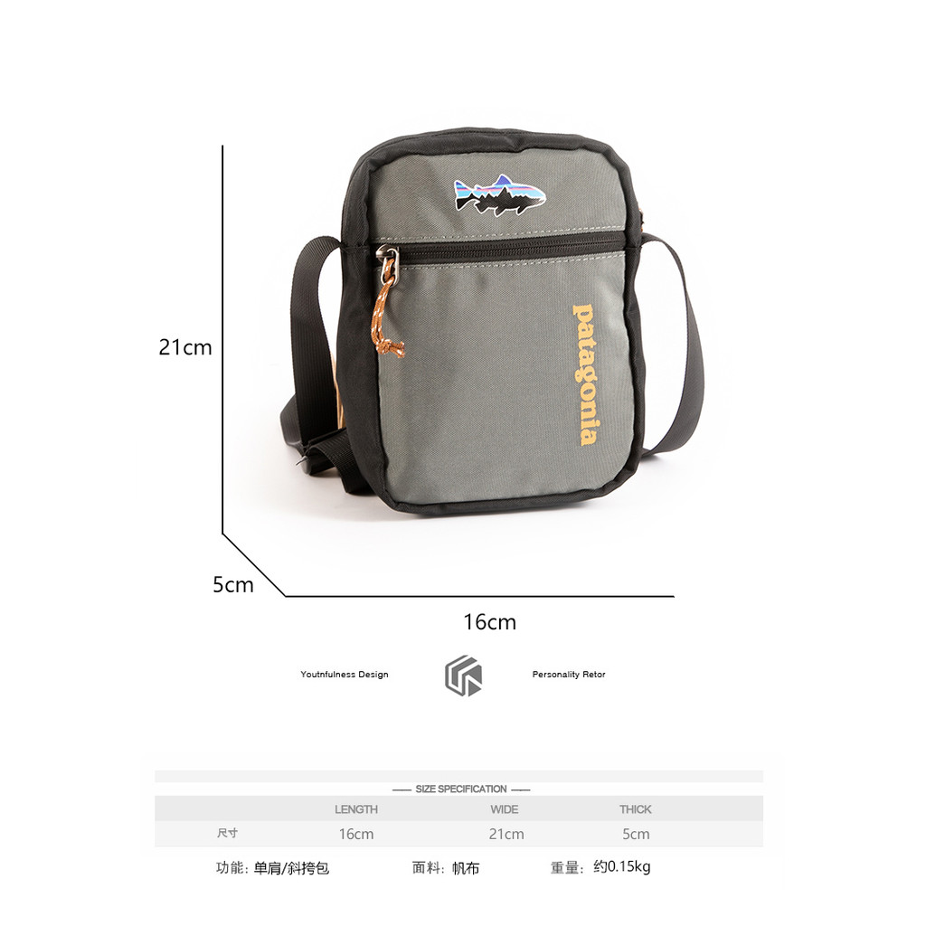 กระเป๋าโทรศัพท์มือถือสีตัดกัน Flying Fish กระเป๋าสะพายใบเล็ก Workwear Bag