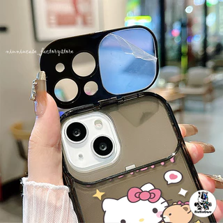 🔥ส่งจากไทย🔥น่ารักสีสันสดใสพร้อมกระจกแต่งหน้าสำหรับ iPhone 11 15 14 13 12 Pro MAX 7 8 14 Plus XR X XS MAX เคส Cartoon Cat