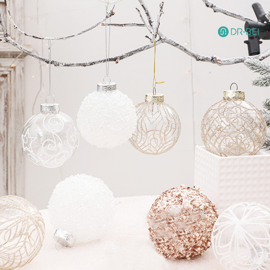 Dr.bei 6 ชิ้น Shatterproof Christmas Ball เครื่องประดับต้นคริสต์มาสแขวนลูกบอลที่ไม่ซ้ํากันงานรื่นเริงตกแต่งสําหรับ Home Office งานปาร์ตี้