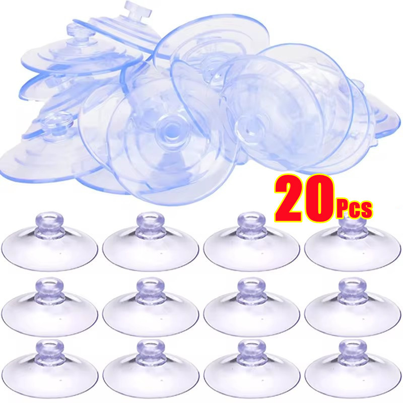 10/20 ชิ้น 2/3/4/5 ซม.โปร่งใส PVC ถ้วยดูด Hook กาว Sucker Holders ติดผนังตะขอแขวนห้องครัวห้องน้ํากระจกหน้าต่างตกแต่ง