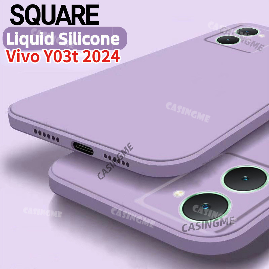 Vivo Y03t 2024 Square Liquid สําหรับ Vivo Y03t Y03s Y03 TSY 03S VivoY03T 4G 5G 2024 เคสโทรศัพท์สแควร