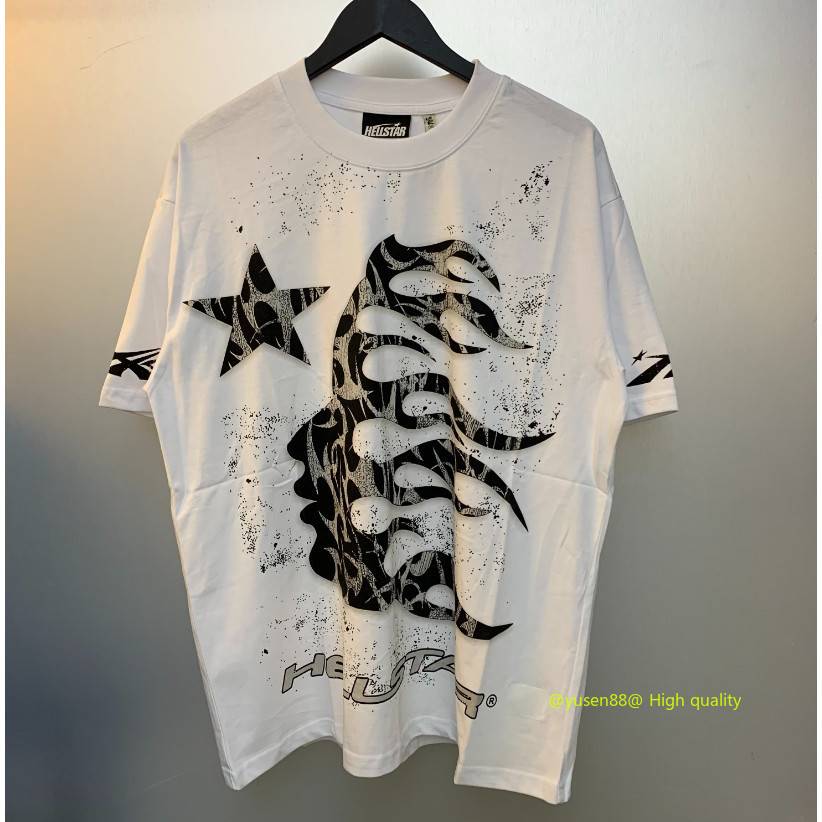 **** Hot Sale *** Pure Cotton HELLSTAR Studios Glitter P2P Tee เสื้อยืดแขนสั้นคุณภาพสูง