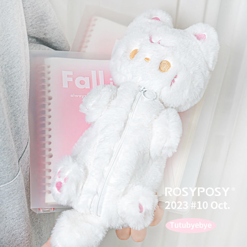 ลูกแมวน่ารักตุ๊กตากรณีดินสอตุ๊กตาความจุขนาดใหญ่กระเป๋าเครื่องเขียนนักเรียนกล่องลูกสุนัขดินสอเก็บตุ๊กตาของขวัญ