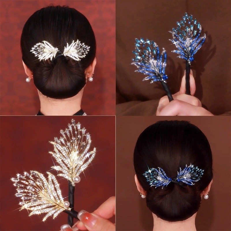 แฟชั่นเกาหลีย้อนยุคนกยูงกิ๊บขี้เกียจบิดกิ๊บเครื่องประดับผม