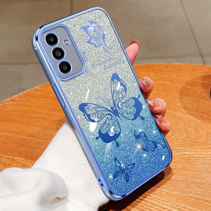 เคสสําหรับ Samsung Galaxy A55 A35 A25 A54 A34 A56 A16 5G A15 A14 A13 4G 5G A24 A04S 4G Dreamy ผีเสื้อ Shining Brightly กันกระแทกโปร่งใสเคสโทรศัพท์