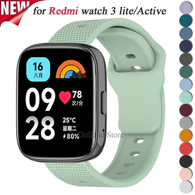 ใหม่ซิลิโคนสําหรับ Redmi Watch 3 Active Watchband เปลี่ยนสายกีฬาสําหรับ Xiaomi Redmi 3 Lite สร้อยข้อมือสายรัดข้อมืออุปกรณ์เสริม