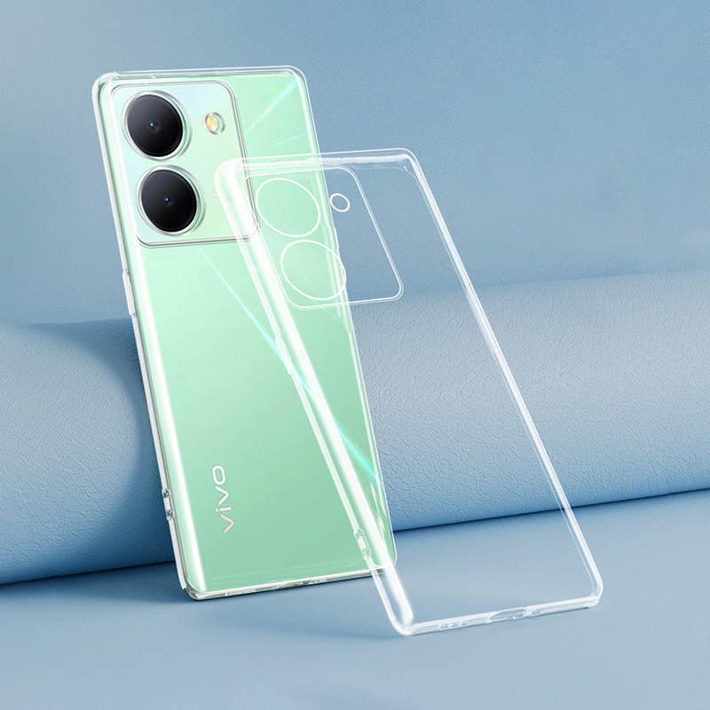 Basic Crystal Clearเคสโทรศัพท์สําหรับVIVO Y36 Y27 Y77T 4G 5Gเลนส์ป้องกันโปร่งใสหรูหราซิลิโคนอ่อนนุ่มอย่างเป็นทางการปกหลัง