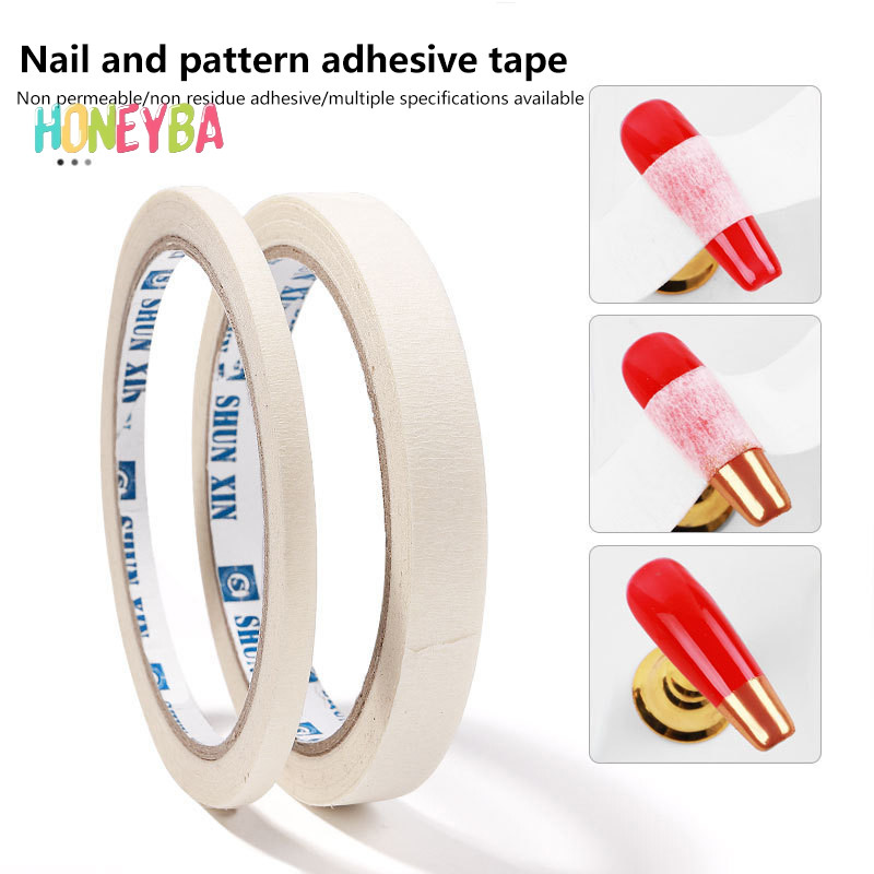 <Honeyba> 1roll Grade White Masking Nail Art Tape French Stripe Style Edge Guide Tips กาวสติกเกอร์ Edge Guide Tips เล็บเครื่องมือ Nice