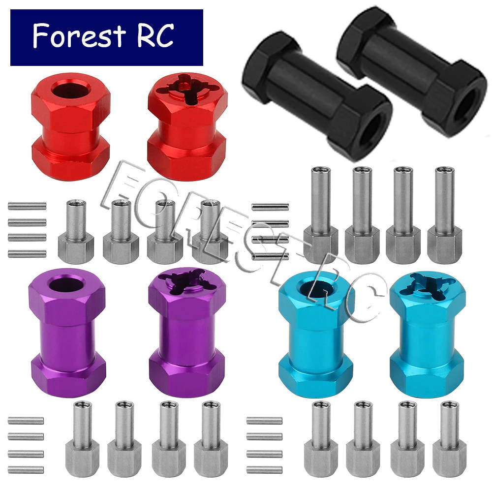 4x 1/10 อลูมิเนียม 12 มม.ล้อ Hex Hub 15/20/25 มม.ขยาย Coupler Adaptor สําหรับ RC Crawler รถอะไหล่ AXIAL AX10 SCX10 D90 CC01 F350