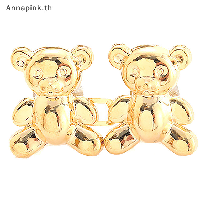 Annapink.th 1 คู่หมีรูป Snap กางเกงหัวเข็มขัดปรับ Jean ปุ่มเอว Buckle Extender เปลี่ยนกางเกงยีนส์ปุ่ม Attier Pins EN