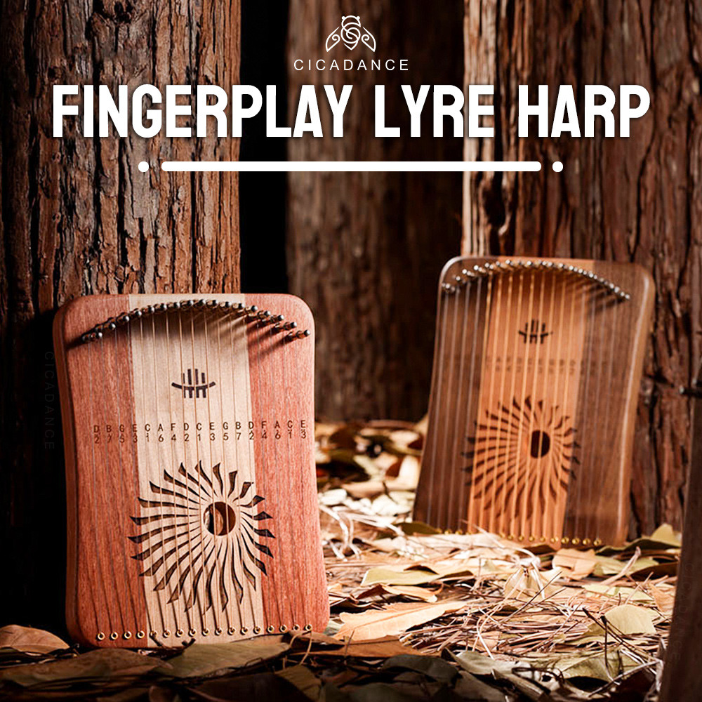 Hluru Lyre Harp ฮาร์ป 17 สาย ไม้เนื้อแข็ง อุปกรณ์เสริมเต็มรูปแบบ พิณ เสียงดี