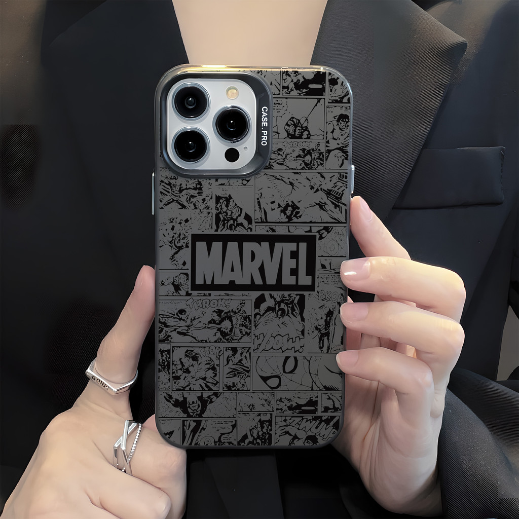 มาร์เวล marvel เคสสําหรับiphone 16 Pro Max 15 14 XR 13 11 12 Pro Max 8 7 6 6S Plus X Xs Max Se 2020 13 12 11 แฟชั่นชุบโลหะCool Creativeแบรนด์อินเทรนด์เคสซิลิโคนอ่อนนุ่ม
