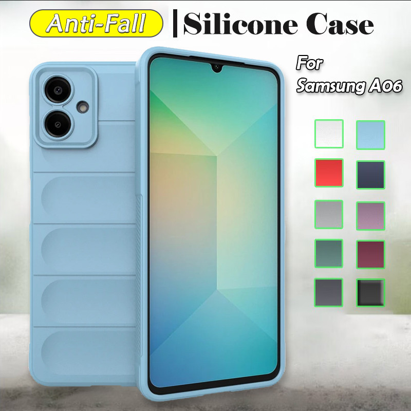SAMSUNG ปลอกสําหรับsamsung Galaxy A06 A16 A05 A05S GalaxyA06 SamsungA06 4G 5Gซิลิโคนโทรศัพท์กรณีแฟชั่นคู่สีทึบกล้องป้องกันกันชนกันกระแทกกลับปลอกนุ่มฝาครอบ