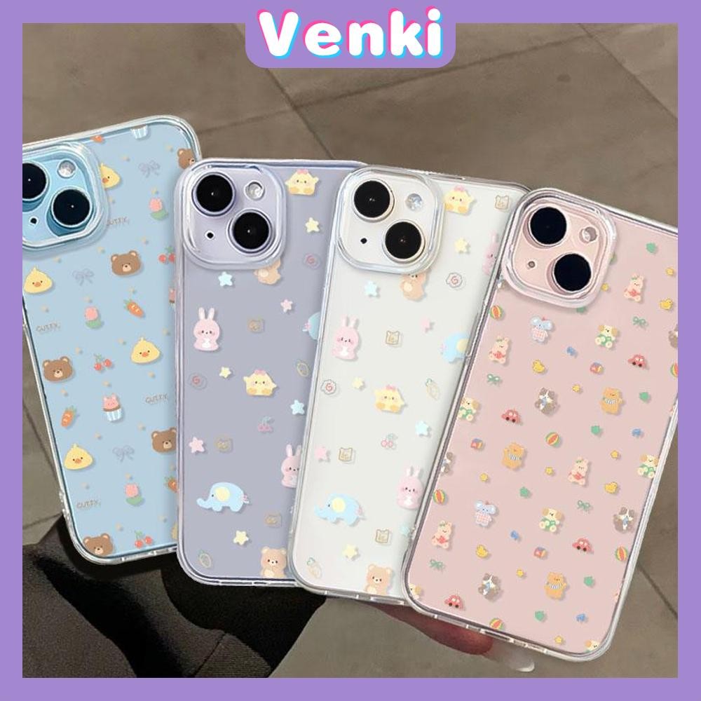 Venki - สำหรับ iPhone 16 Pro Max iPhone 11 Case เคสใส TPU สัตว์การ์ตูนและผลไม้สีสันสดใสน่ารัก iPhone 14 Pro max iPhone 14 13 Pro max 12 11 XR XS 7 8Plus max XS XR