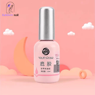 Youth Rose เบสท็อป​ กุหลาบ เบสกุหลาบ ท็อปเจล เคลือบเล็บเจล เบสโค้ท ท็อปโคทเล็บ15ml/ขวด