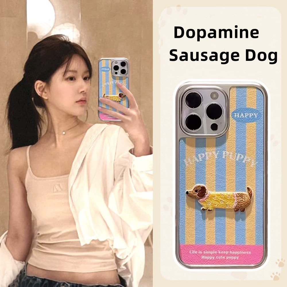 เย็บปักถักร้อยดัชชุนชุบหนังปลอกเคสโทรศัพท์สําหรับ ไอโฟน 15โปรแม็กซ์ 15มือโปร 15บวก 14 13 12 11โปรแม็กซ์ เต็มครอบคลุมกันกระแทกปกป้องกั