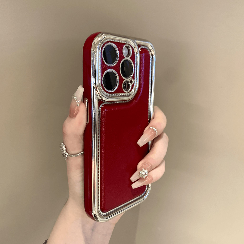 เคสโทรศัพท์หนังฝ้าเคลือบด้วยไฟฟ้าหรูหราสําหรับ iPhone16 Pro Max 15 14 13 12 11 Pro Max ปลอกกันกระแทกกล้องป้องกันฝาหลังแบบนุ่ม