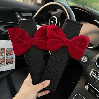 ที่หุ้มเข็มขัดนิรภัยรถยนต์สไตล์เจ้าหญิงสาวแฟชั่นน่ารักโบว์ไห…