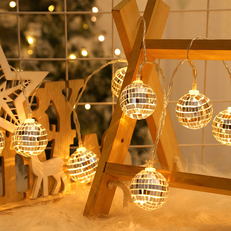 ไฟ Led Disco Ball โคมไฟนางฟ้าตกแต่งไฟสตริง Lantalans เครื่องประดับบาร์