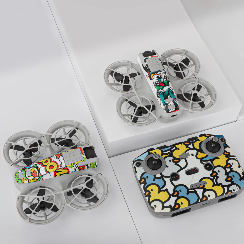 สติกเกอร์กล้องเที่ยวบินสําหรับ DJI Neo สติกเกอร์ PVC Body รีโมทคอนโทรลที่มีสีสัน Scratch proof ฟิล์มป้องกัน Neo อุปกรณ์เสริม