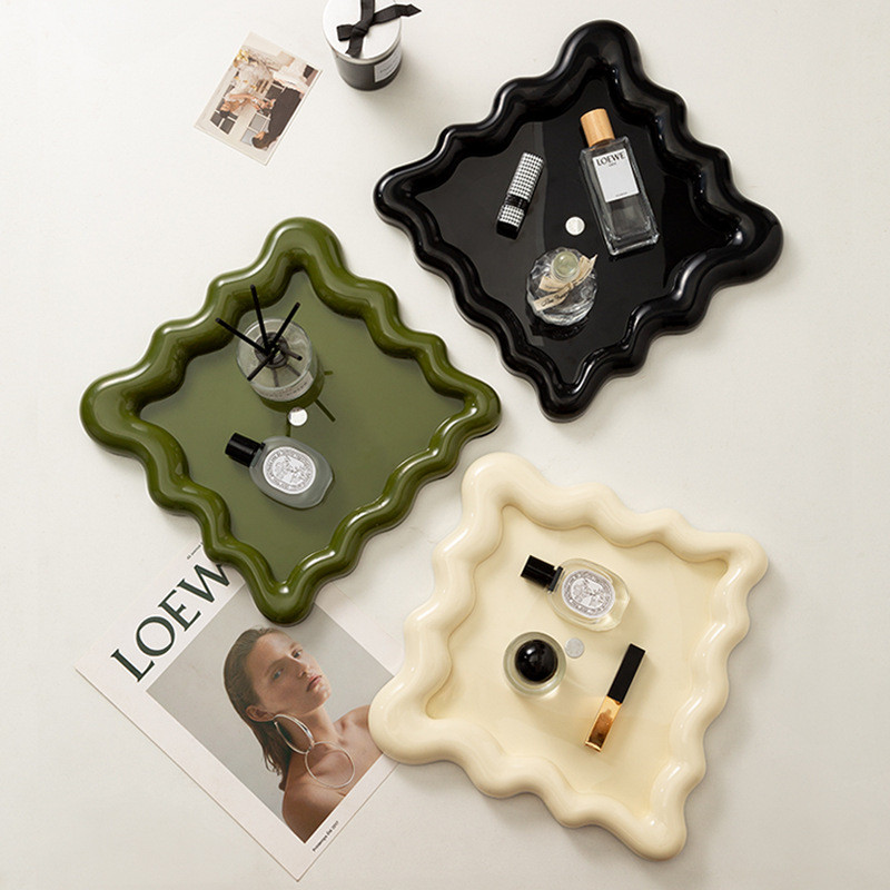 Dreamerhouse Aromatherapy Square ถาดลูกฟูกถาดเก็บเดสก์ท็อปในครัวเรือนห้องนอนถาดเก็บเครื่องสําอาง