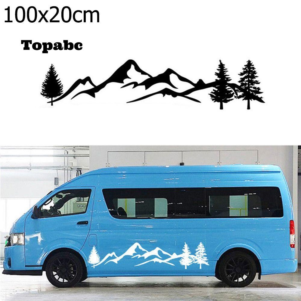 Top ใหม่ สติกเกอร์ กันน้ํา 100 ซม. หลากสี สําหรับติดตกแต่งรถยนต์ SUV RV PET Camper