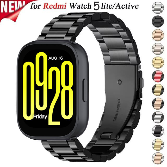 Redmi Watch 5 Active Smart Watch Strap สายรัดข้อมือสแตนเลสสร้อยข้อมือสายนาฬิกา Xiaomi Redmi Watch5 Active 2024 Smartwatch สายโลหะ