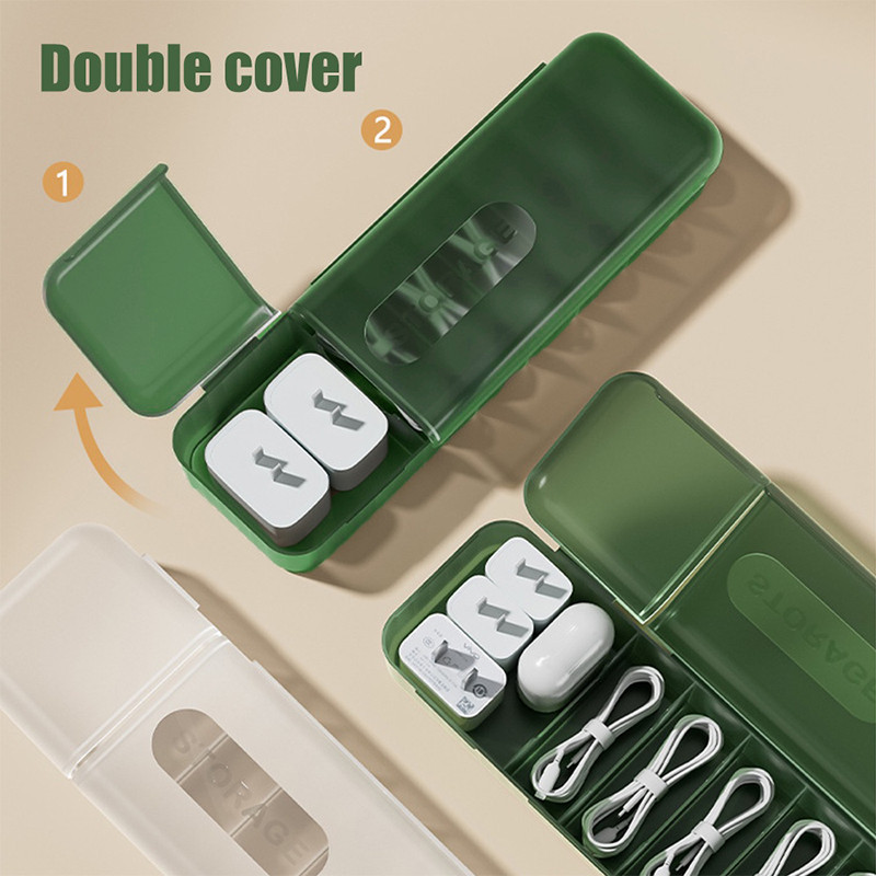 กล่องเก็บสายชาร์จแบบฝาพับ (7ช่อง) - เก็บสายเคเบิล/หูฟัง อุปกรณ์เก็บของอเนกประสงค์ G2777 - รูปที่ 7