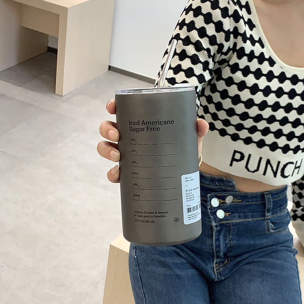 แก้วกาแฟ แก้วสแตนเลส ทรงสลิม แก้วเก็บความเย็น เก็บควมร้อน แก้วเก็บเย็น CoffeeMug StainlessSteelกระติกน้ำร้อน ใส่กาแฟร้อน