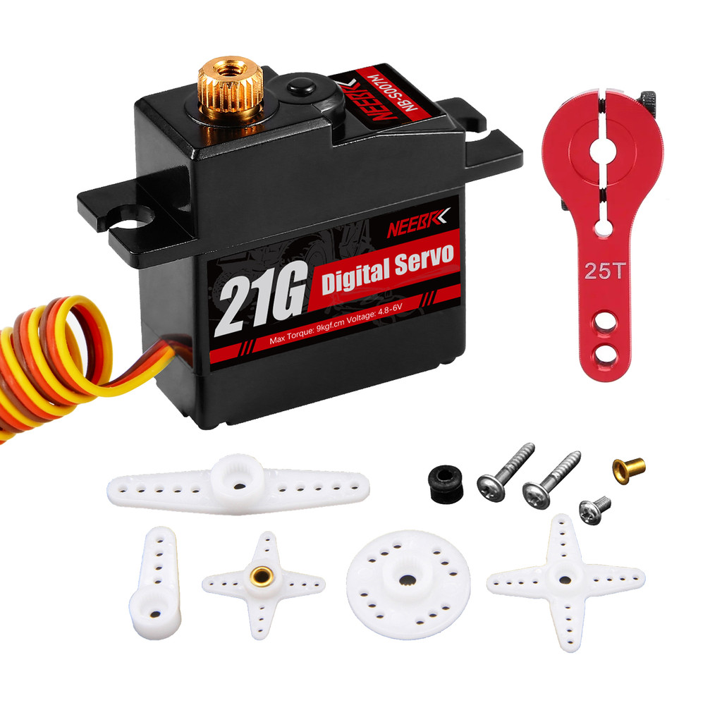 Neebrc 21G 17G Digital Servo Motor เกียร์โลหะกันน้ําสําหรับ 1:18 1:16 RC รถ MJX HYPER GO WLTOYS 144001 รถบรรทุก เครื่องบิน เรือ หุ่นยนต์