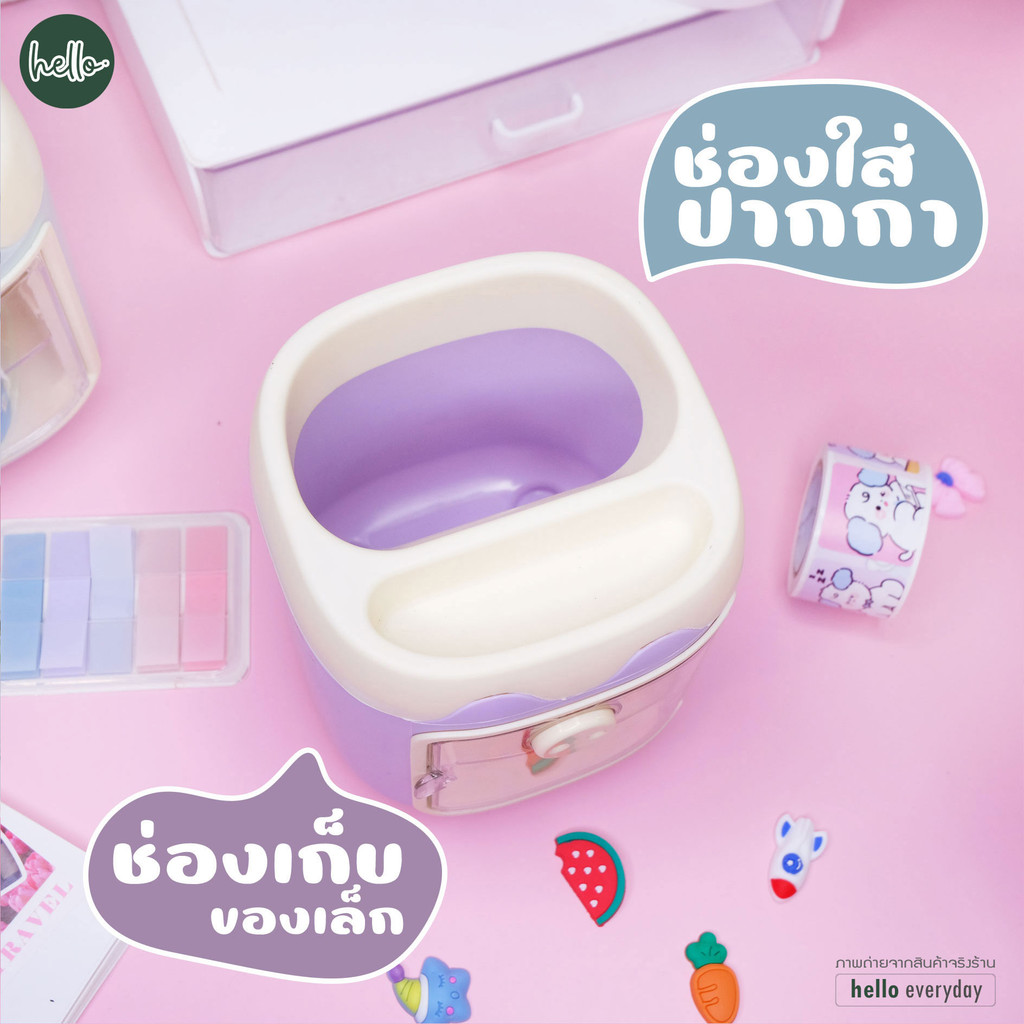 Hello – ชั้นเก็บของ กล่องเก็บของ เก็บปากกา จัดระเบียงโต๊ะทำงาน #แถมฟรีสติ๊กเกอร์ ราคา ถูกที่สุด ดีลบีเคเค แกลเลอรีภาพที่ 7