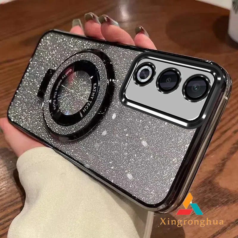 ปลอกoppo A3 Pro 5G A3X 5G/ A3 A38 A18 A58 A60 A79 5GหรูหราElectroplated Glitterเคสโทรศัพท์Tective Shellใสกันกระแทกพร้อมวงเล็บ