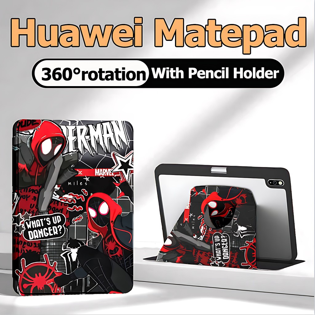 360°หมุน เคส​หัวเหว่ย​​ Huawei MatePad SE11/SE 10.4 เคส หัวเว่ย matepad 11 Pad10.4 หัวเว่ย  Matepad pro11 เคส Huawei Matepad 11.5 /11.5”S matepad pro10 8 Spider-Man cartoon Case Huawei