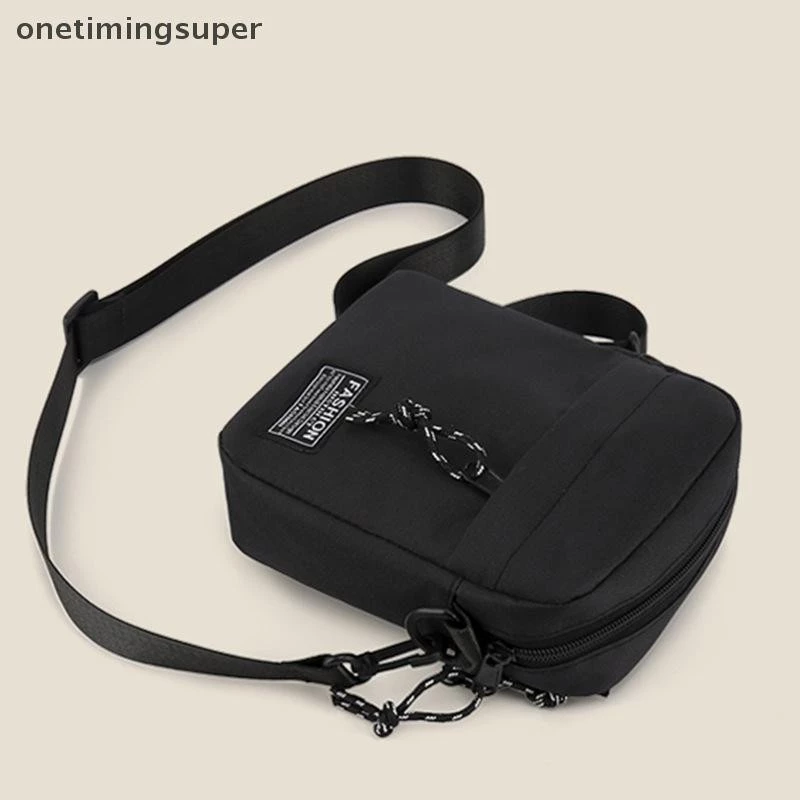 Onetimingsuper Mens Small Bag Shoulder Bag Trend Diagonal Backpack Chest Bag Lightweight Boy Casual Mobile PhoneWaist Pack OTP