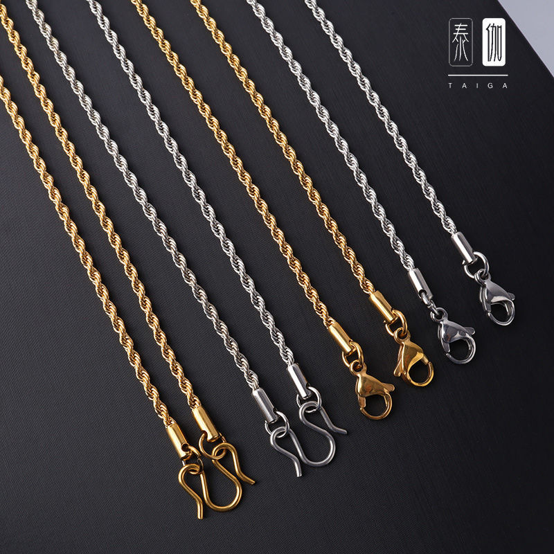 T สร้อยคอเหล็กไทเทเนียม Amulet CHAIN Thangka Lanyard สร้อยคอโซ่โลหะไทเทเนียมเหล็ก Twist Chain Non-Fa