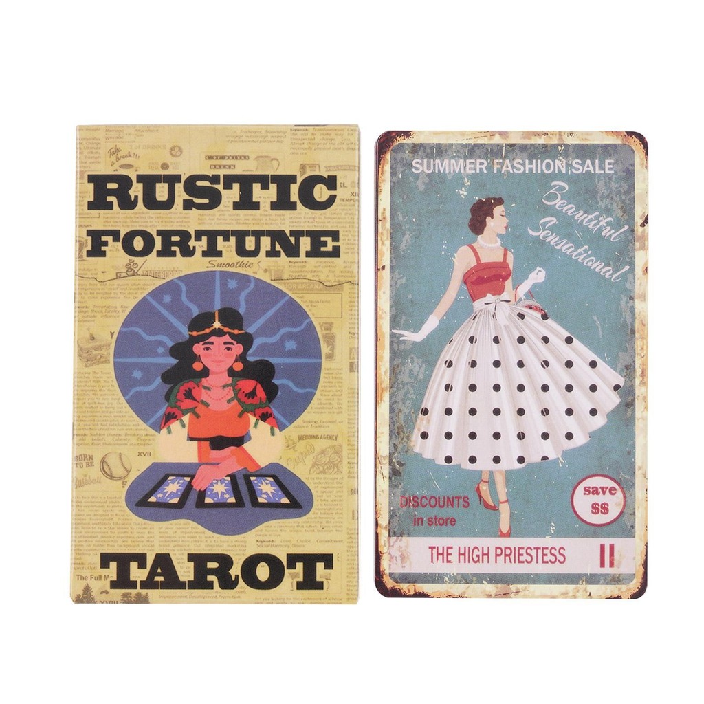 Rustic Fortune Tarot เริ่มต้น Tarot Deck 80 ชิ้น Fortune Telling เกม verasath