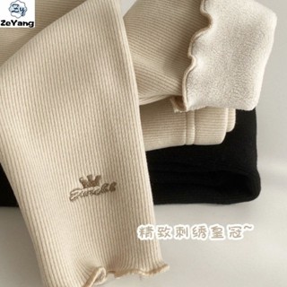 [ZY] 70-130 พร้อมสต็อกเด็กปักกางเกงลําลองบวกกํามะหยี่อบอุ่นก…