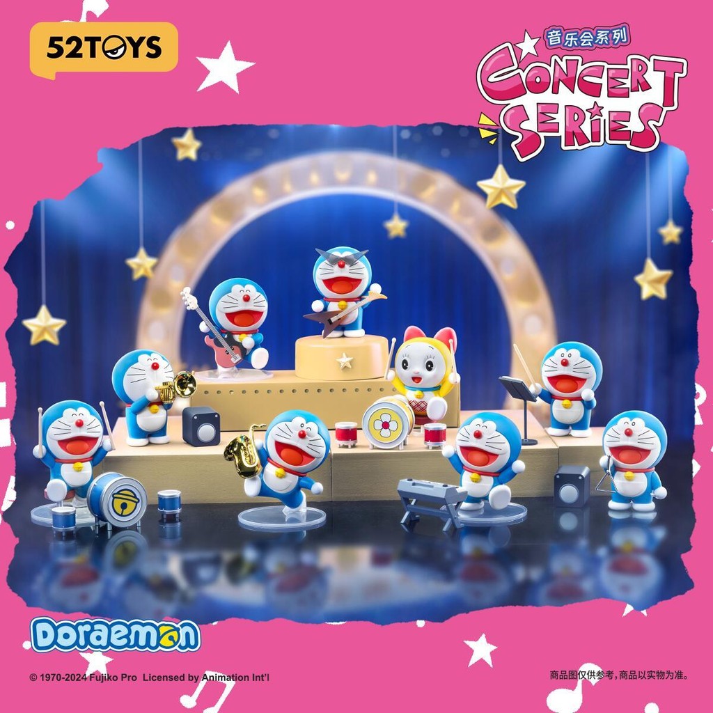ใหม่ของแท้ 52TOYS Almighty Doraemon Raising Concert Storm Series Mystery Box อินเทรนด์เล่นตุ๊กตารูปเครื่องประดับ, ของขวัญสําหรับเพื่อน