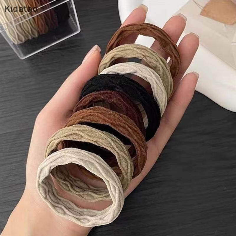 Kidatao 5 ชิ้น Scrunchies ง่ายสูงยืดตะเข็บฟรีผมผู้หญิง Tie หางม้าสูง Headwear เชือกผมใหม่
