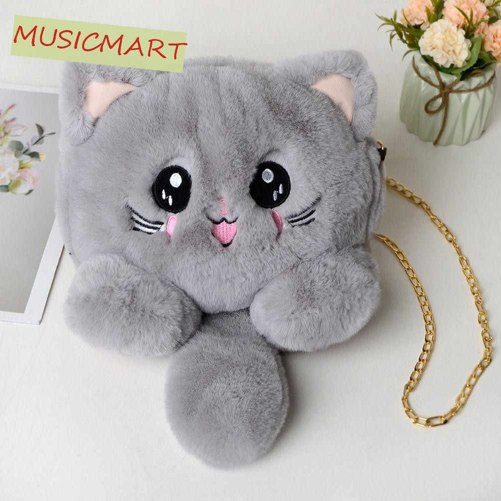 Musicmart กระเป๋าสะพายแมว กระเป๋าสะพาย กระเป๋าการ์ดขนาดเล็ก กระเป๋าตุ๊กตาตุ๊กตา กระเป๋าเครื่องสําอาง หญิง Kawaii กระเป๋าใส่เหรียญการ์ตูนสัตว์โทรศัพท์มือถือกระ