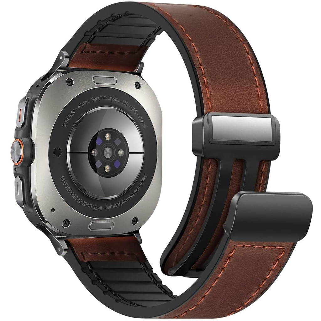 สร้อยข้อมือซิลิโคนหนังแม่เหล็กสําหรับ Samsung GALAXY Watch ULTRA 47 มม.สายรัด Quick Fit Correa สําหรับ GALAXY ULTRA 47 มม.หรูหรา