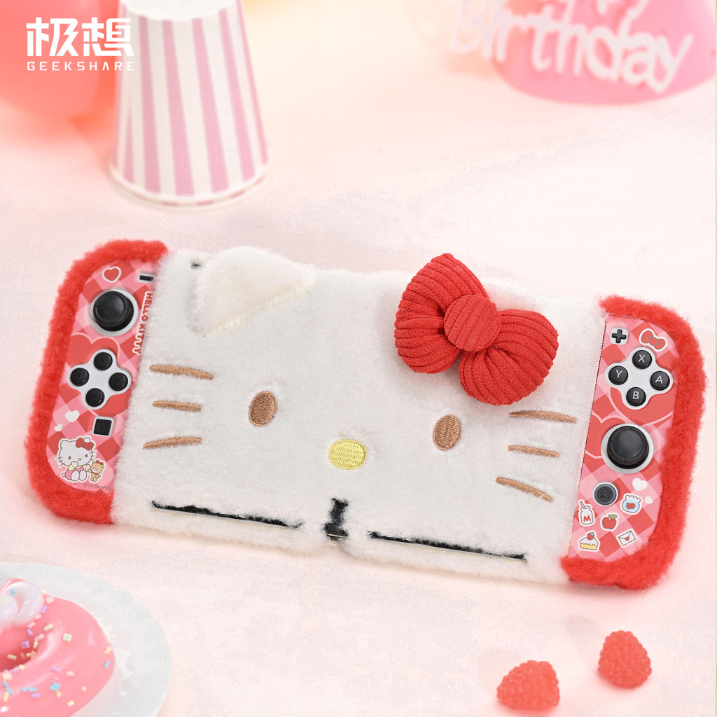 Geekshare Sanrio HelloKitty เคสป้องกันแบบแข็งตุ๊กตาธีมสําหรับ Nintendo Switch OLED