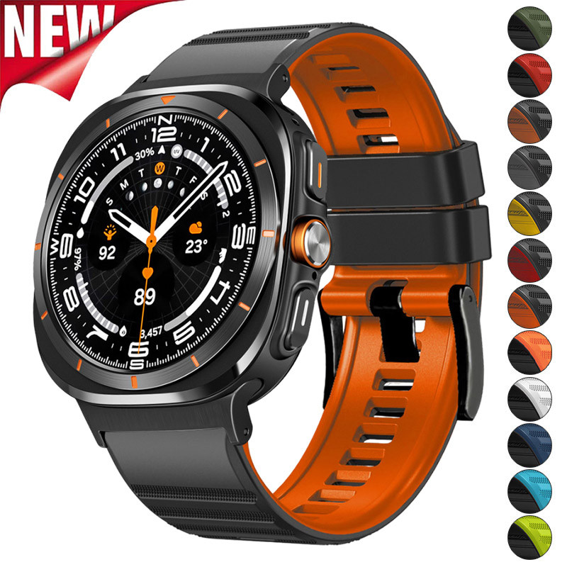 สายซิลิโคนสําหรับ Samsung Galaxy Watch 7 Ultra 47 มม.สร้อยข้อมือไม่มีช่องว่าง Loop Band สําหรับ Galaxy Watch 7 Ultra 47 Accessorie