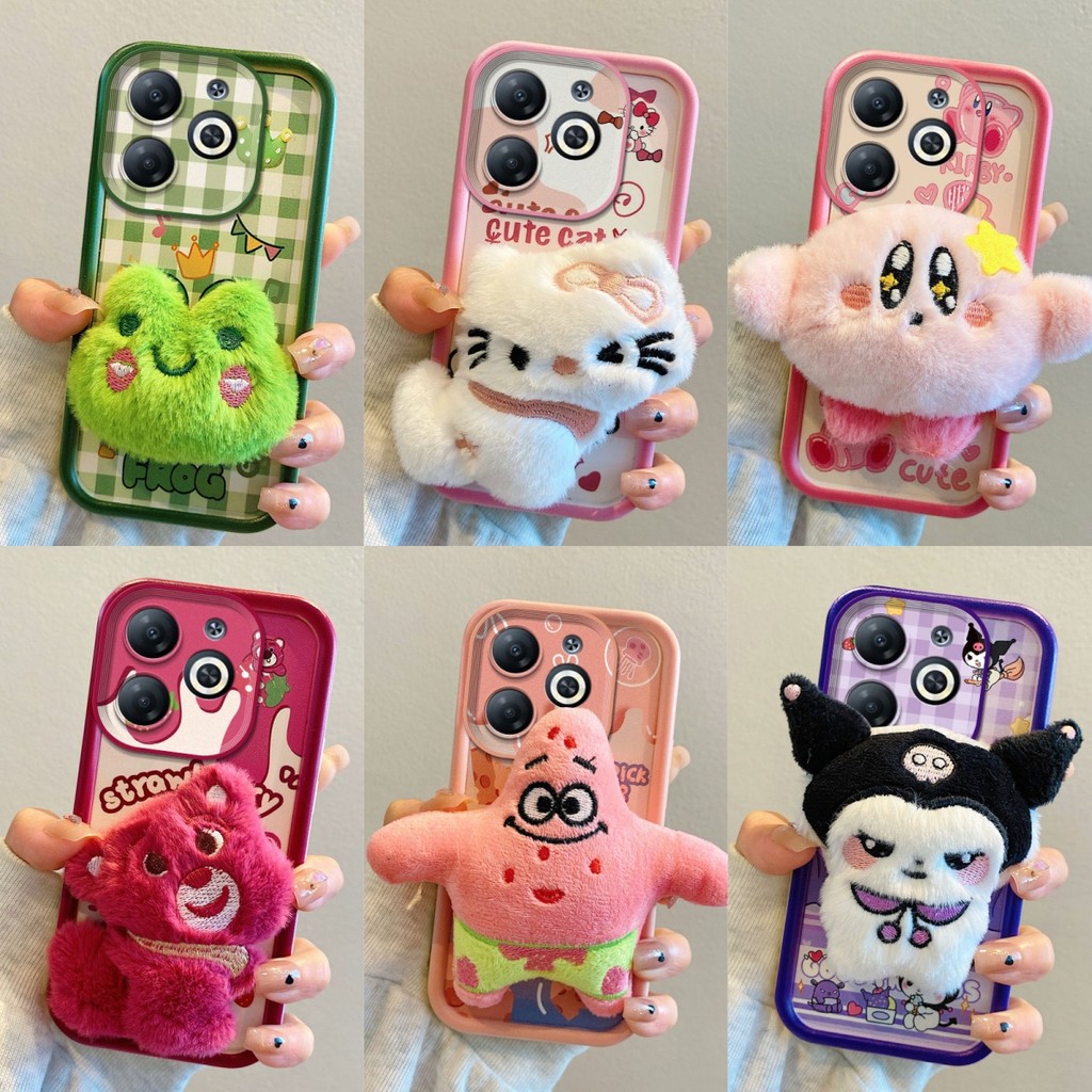 เคส Infinix Hot 40,40Pro การ์ตูน Kuromi/Patrick Star/Lots-o-Huggin Bear/กบ/Kirby/Hello Kitty เคสโทรศัพท์,ซิลิโคนอ่อนนุ่ม