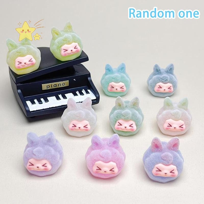 [JBTH] สุ่มหนึ่งน่ารัก Luminous Flocking KIKI เครื่องประดับรถ DIY อุปกรณ์เสริมเรซิ่นตกแต่งบ้านเดสก์ท็อปเรืองแสงในที่มืดของเล่นเด็กของขวัญ [JB]