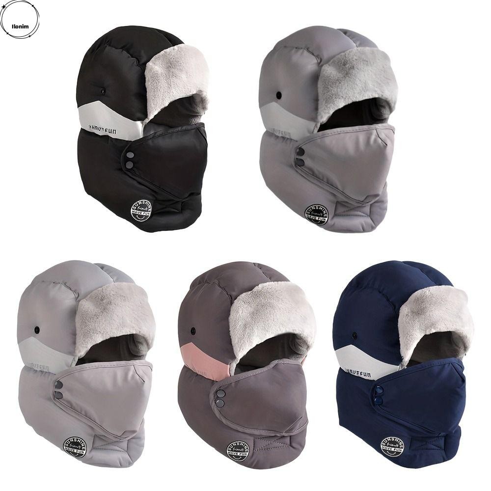 Ilonim หมวก Earflap, หมวก Bomber Plush อบอุ่น, ฤดูหนาว Casual รัสเซียกันลมป้องกันหูหมวกกลางแจ้ง